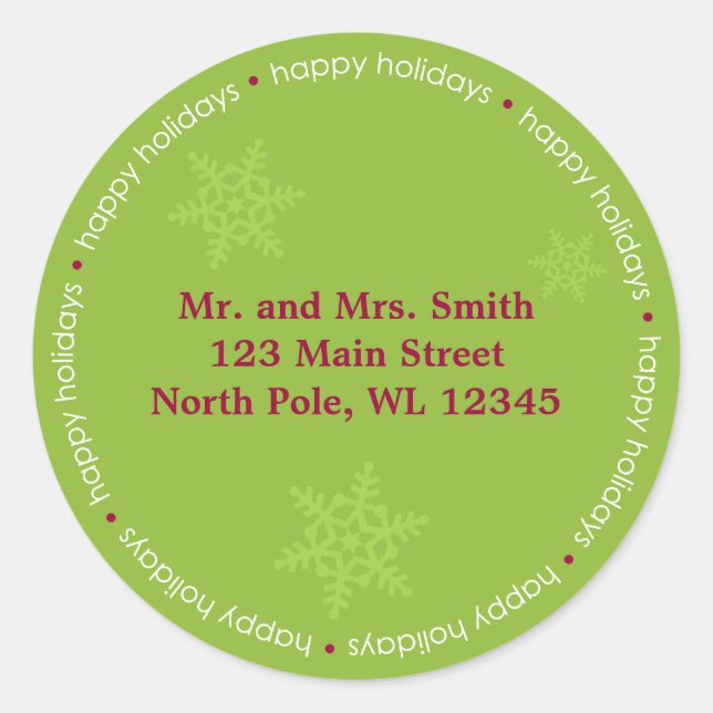 Happy Holidays Address Label (Front)