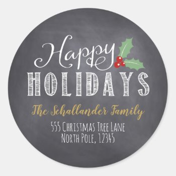 Happy Holidays Address Labels by SimplySweetParties at Zazzle