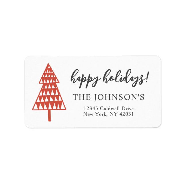 Happy Holidays Address Labels (Front)