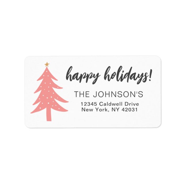 Happy Holidays Address Labels (Front)