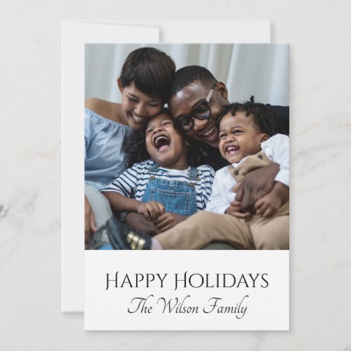 Happy Holidays African American Family Photo Holiday Card
