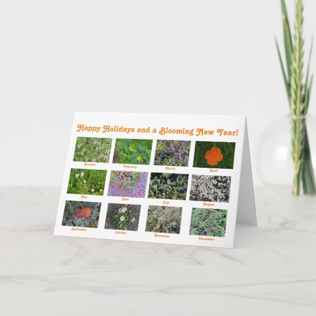 Happy Holidays and a Blooming New Year! Holiday Thank You Card (Front)