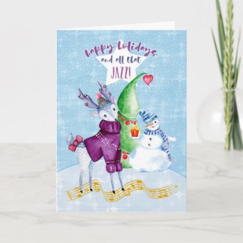 Happy Holidays And All That Jazz Reindeer Holiday Card by SueshineStudio at Zazzle