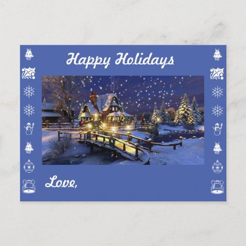 Happy Holidays and Personalize with your names Holiday Postcard