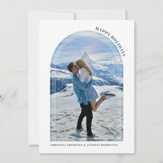 Happy Holidays Arch Holiday Photo Card (Front)