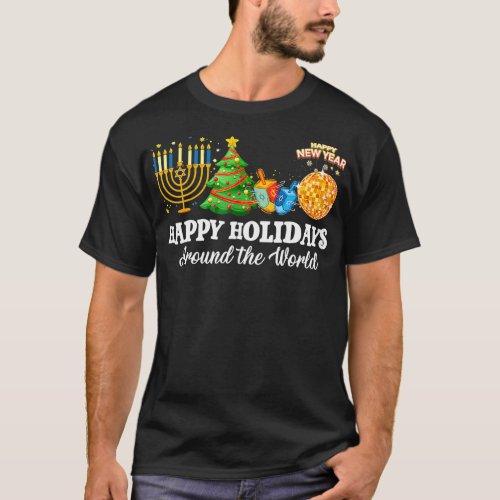 Happy Holidays Around The World Christmas Family M T_Shirt