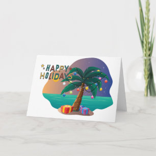 Happy Holidays at the Beach Blank Card