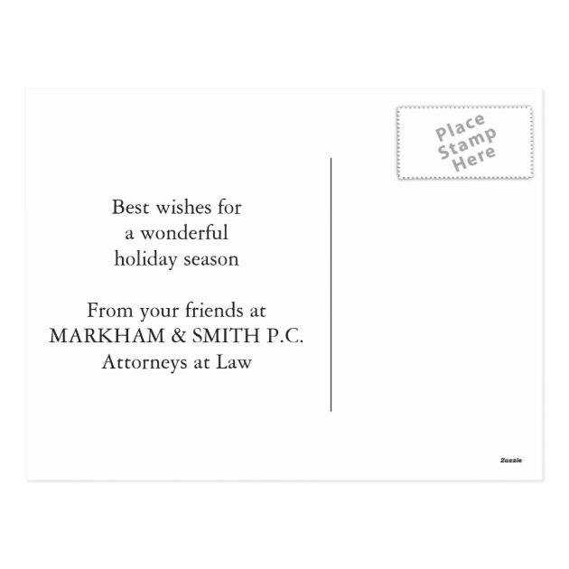 Happy Holidays Attorney Law Firm Scales Postcard