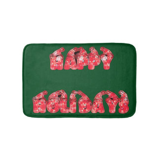 Happy Holidays beautiful Amazing Red Text Graphic Bathroom Mat