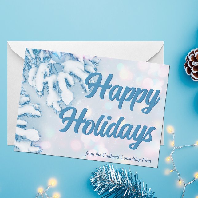 Happy Holidays Beautiful Blue Winter Snowflakes Holiday Card (Creator Uploaded)
