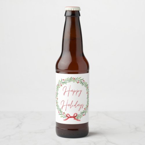 Happy Holidays Beer Label 