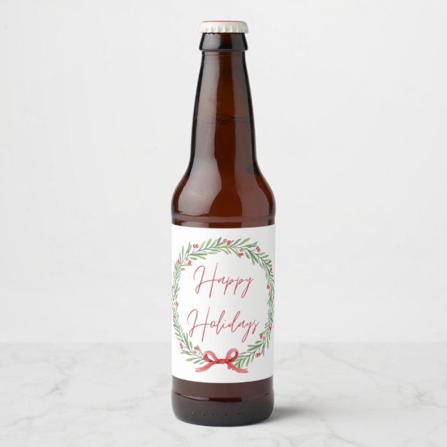 Happy Holidays Beer Label  (Front)