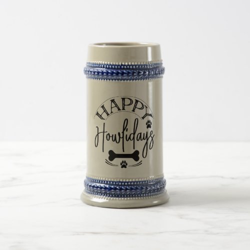 happy holidays beer stein