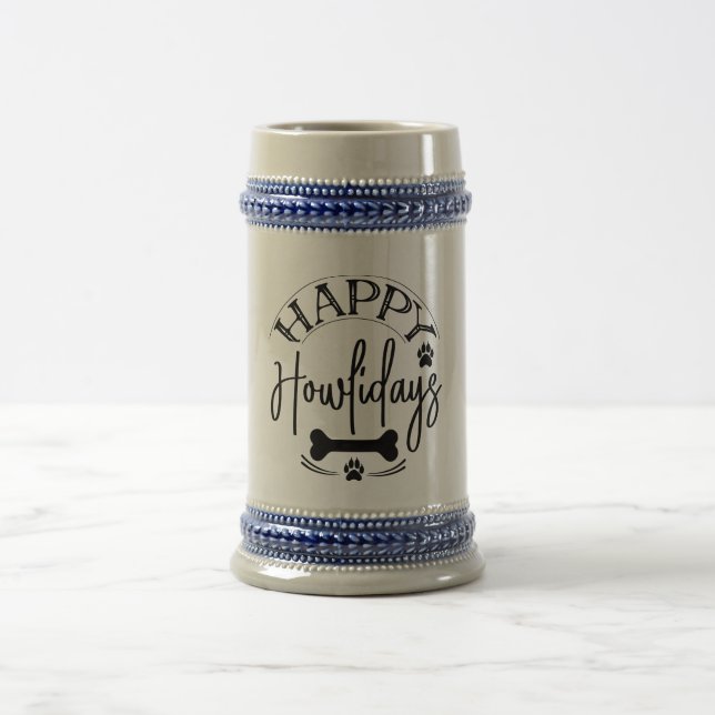 happy holidays beer stein (Center)