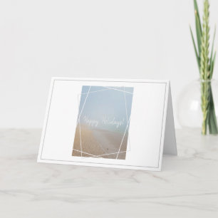 Happy Holidays Best Wishes Sea Beach Greeting Card