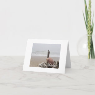 Happy Holidays Best Wishes Sea Beach Greeting Card
