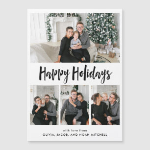 Happy Holidays   Black and White Multi Photo Grid