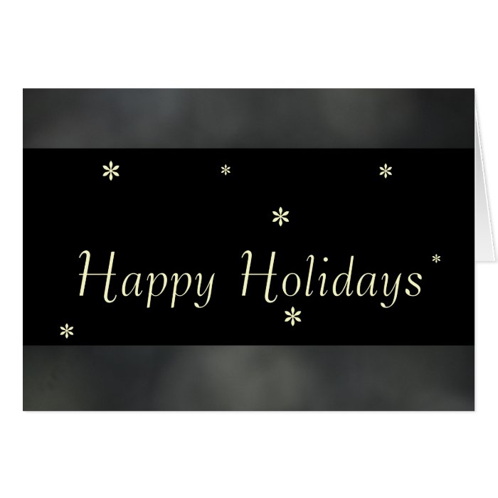 Happy Holidays Black Gray White Greeting Cards