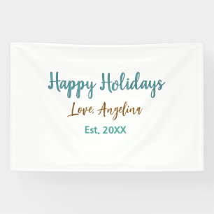 happy holidays blue brown name love christmas styl banner