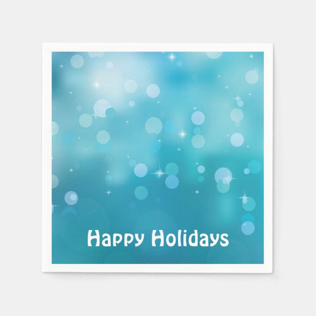 Happy Holidays Bokeh lights Napkins (Front)