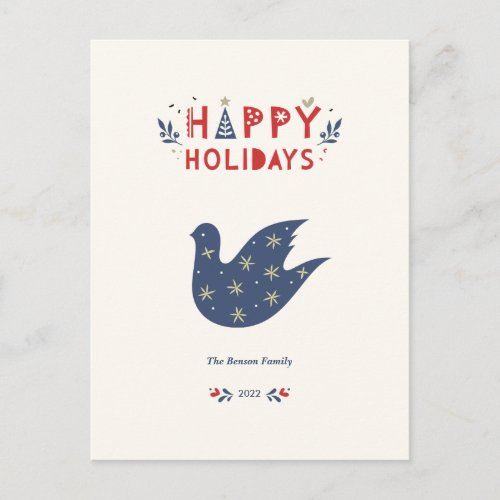 Happy Holidays Bold Typography Postcard