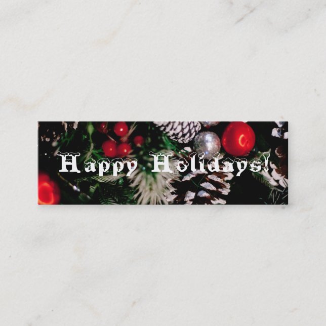Happy Holidays bookmark Mini Business Card (Front)
