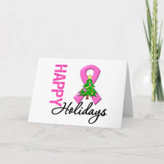 Happy Holidays Breast Cancer Awareness Holiday Card