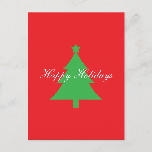 Happy Holidays Bright Red Christmas New Year Postcard (Front)