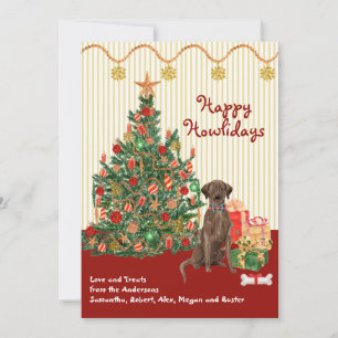 Happy Holidays Brown Labrador Retriever Tree