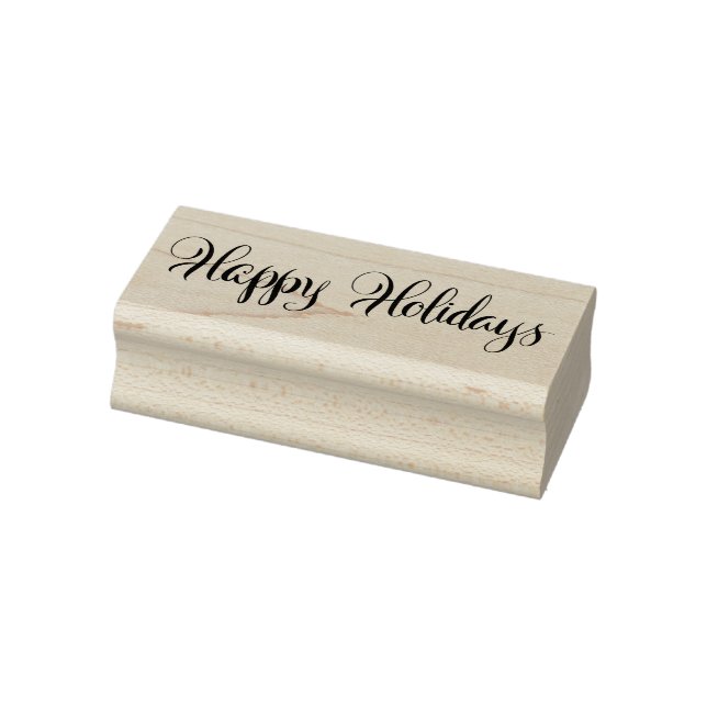 Happy Holidays Brush Lettering Rubber Stamp (Stamp)