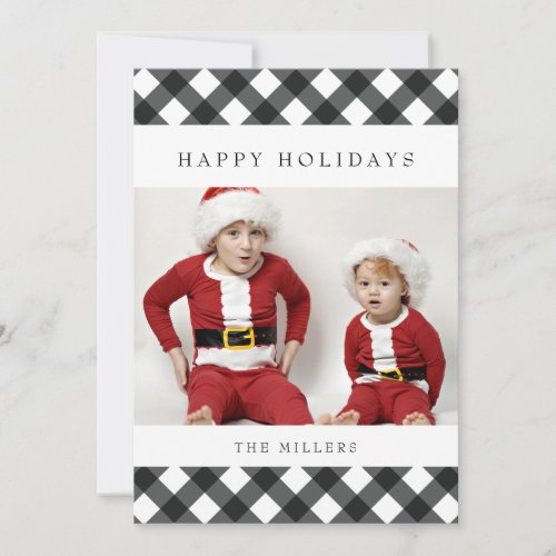 Happy Holidays Buffalo Plaid Card for Christmas