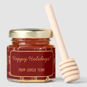 Happy holidays bulk corporate gifts honey favor jar favors