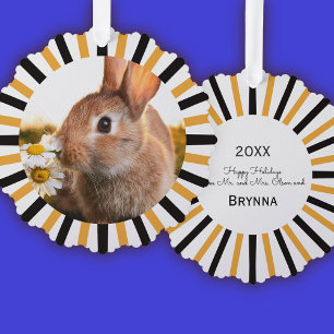 Happy Holidays Bunny Rabbit Ornament Card