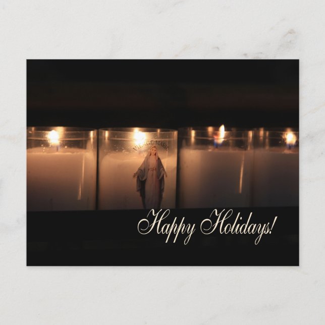 Happy Holidays Burning candles christmas Holiday Postcard (Front)