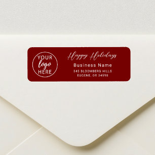 Happy Holidays Business Custom Return Address Label
