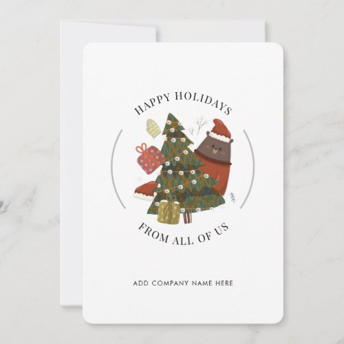 Happy Holidays Business Logo Corporate Christmas  Holiday Card