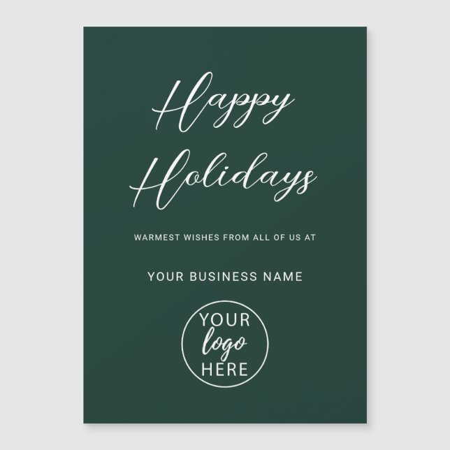 Happy Holidays Business logo Magnetic Card (Front)