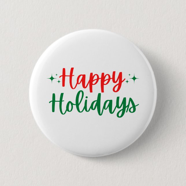 Happy Holidays Button (Front)