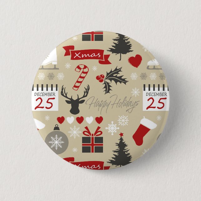 Happy Holidays Button (Front)