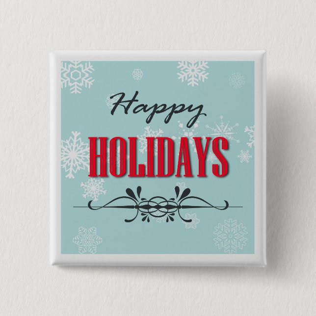 Happy Holidays Button (Front)