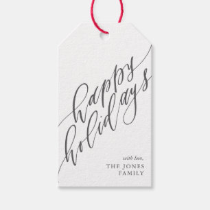 Happy Holidays Calligraphy Gift Tag