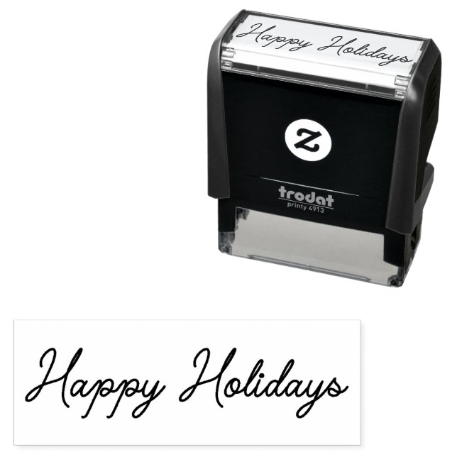 Happy Holidays Calligraphy Script Simple Self-inking Stamp (In Situ)
