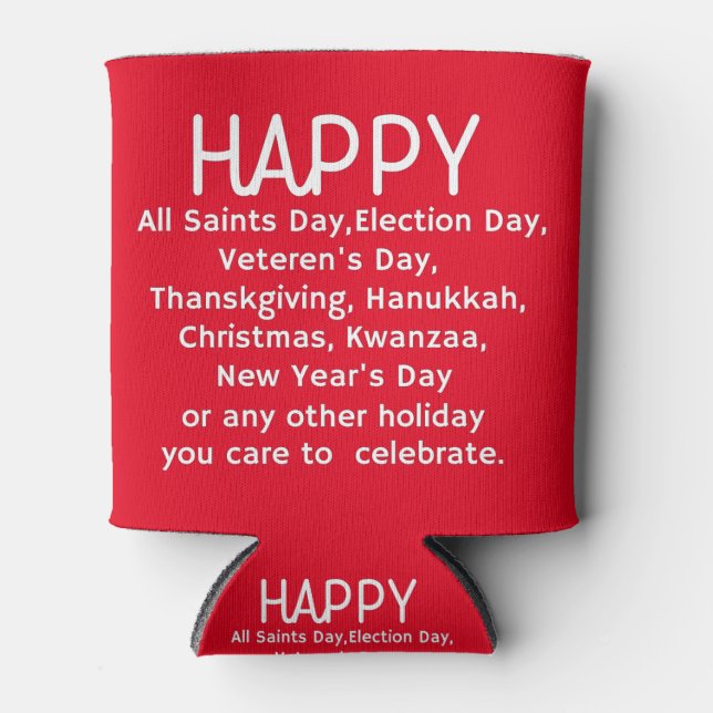 Happy Holidays Can Cooler (Front)