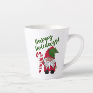 Happy Holidays! Candy Cane Gnome Latte Mug