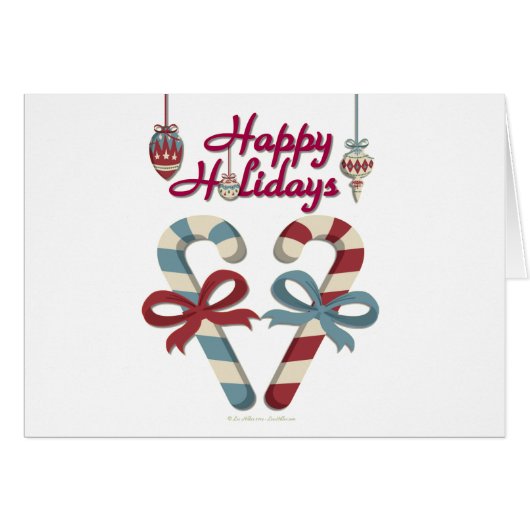 Happy Holidays Candy Cane Heart (Front Horizontal)