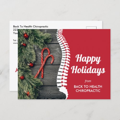 Happy Holidays Candy Canes Chiropractic Holiday Postcard