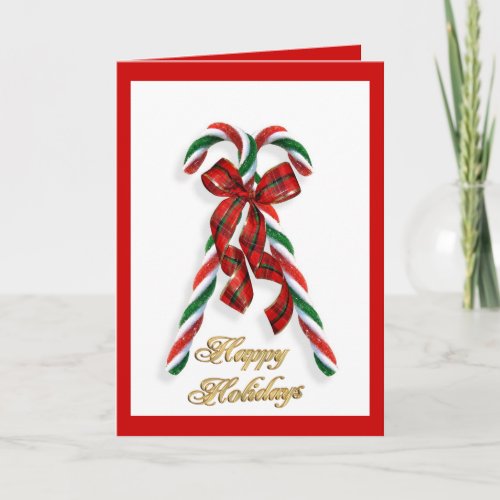Happy Holidays Candy canes General Holiday Card