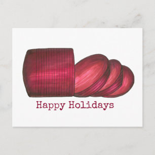 Happy Holidays Canned Cranberry Sauce Thanksgiving Holiday Postcard
