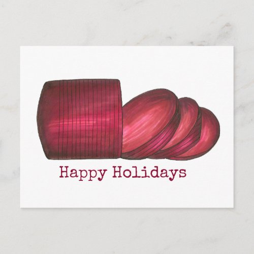 Happy Holidays Canned Cranberry Sauce Thanksgiving Holiday Postcard