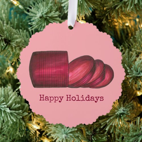 Happy Holidays Canned Cranberry Sauce Thanksgiving Ornament Card